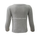 Pullover a trecce lavorato a maglia girocollo da ragazzo